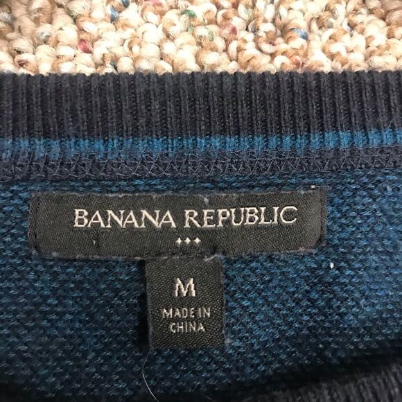 Banana Republic dark teal and blue cotton crew sweater. M - Picture 6 of 7